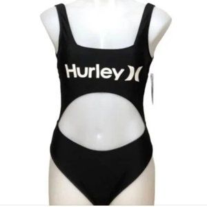 NWT HURLEY Black Monokini Logo Swimsuit